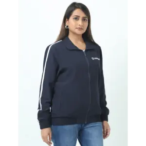 Navy Blue With White-Indian Terrain Unisex Windcheater Jacket